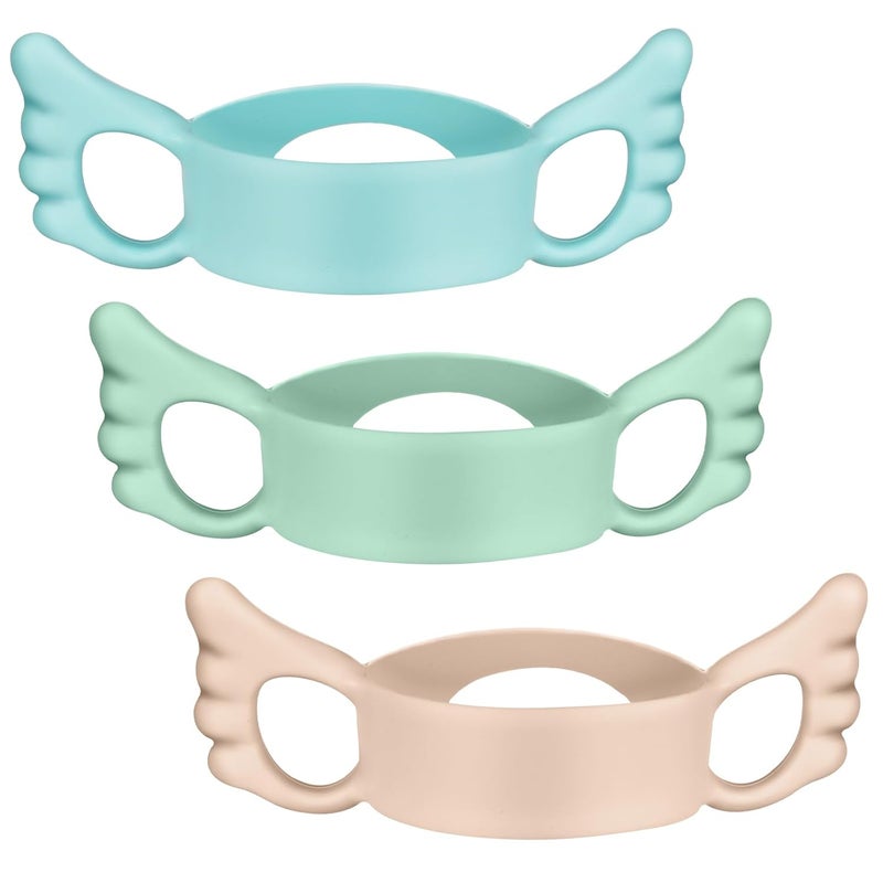 Aolso Silicone Baby Bottle Handles, 3PCS Bottle Handles for 2.36-2.76" Wide-Neck Bottles, Baby Bottle Handles has Easy Grip Handles, Easy Carry Handle Lightweight Bottle Handle(Blue/Green/Pink) - Image 1
